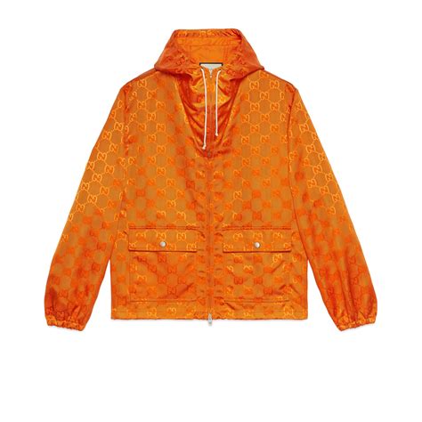 orange gucci off the grid jacket|orange Gucci windbreaker jacket.